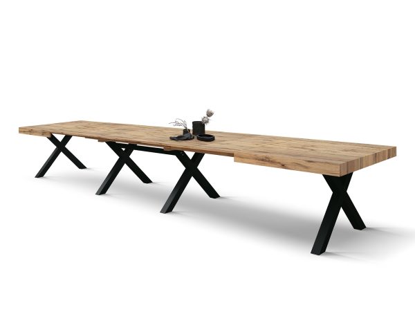 Tavolo allungabile <b> Roberta </b> da 180 a 480 con gambe nere a X - immagine 13