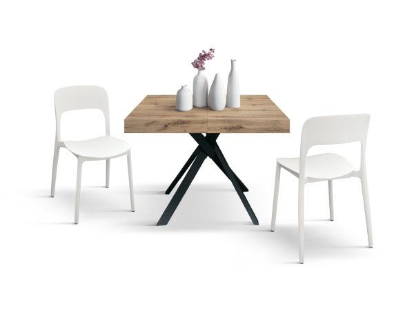 Tavolo allungabile <b> Leonardo </b> da 95 a 145 con gambe incrociate nere - immagine 4