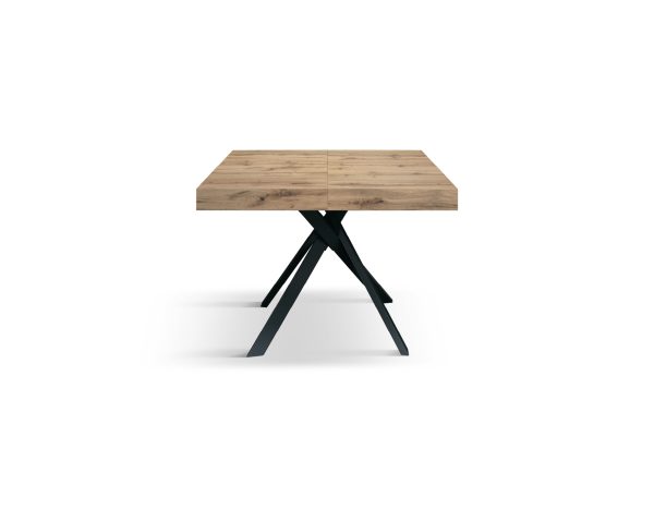 Tavolo allungabile <b> Leonardo </b> da 95 a 145 con gambe incrociate nere