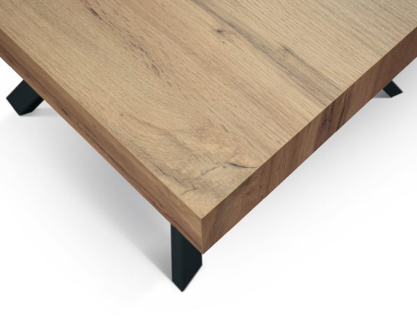 Tavolo allungabile <b> Leonardo </b> da 95 a 145 con gambe incrociate nere - immagine 11