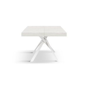 Tavolo allungabile <b> Eva </b> da 95 a 145 con gambe incrociate bianche