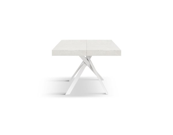 Tavolo allungabile <b> Eva </b> da 95 a 145 con gambe incrociate bianche