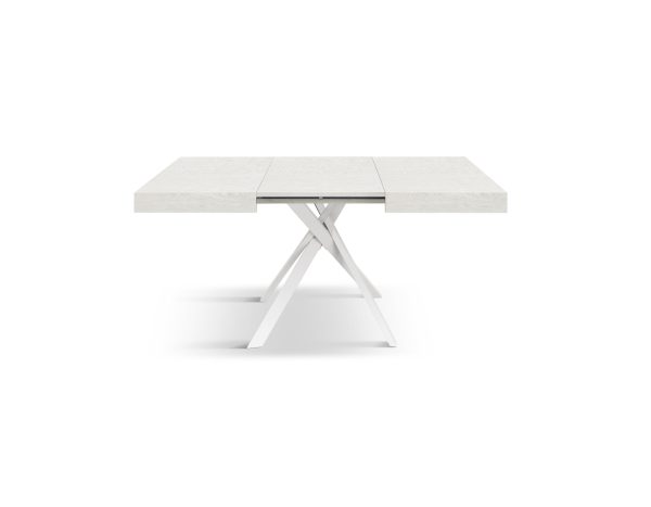 Tavolo allungabile <b> Eva </b> da 95 a 145 con gambe incrociate bianche - immagine 2