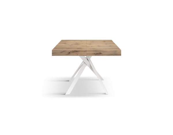 Tavolo allungabile <b> Leonardo </b> da 95 a 145 con gambe incrociate bianche