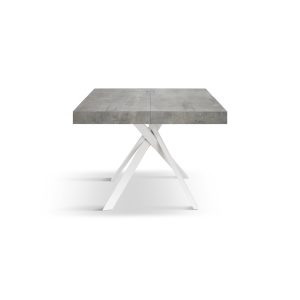 Tavolo allungabile <b> Fulvio </b> da 95 a 145 con gambe incrociate bianche