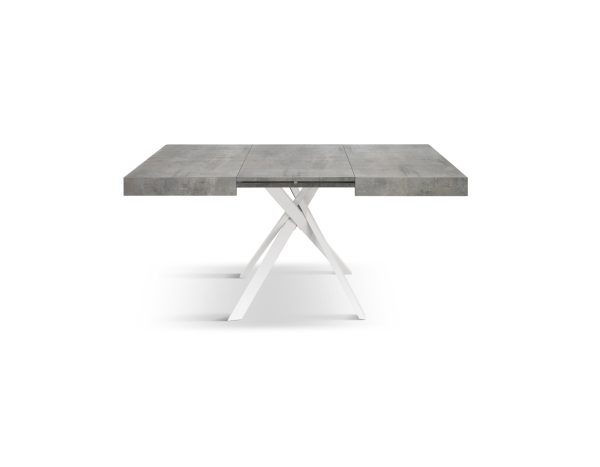 Tavolo allungabile <b> Fulvio </b> da 95 a 145 con gambe incrociate bianche - immagine 2