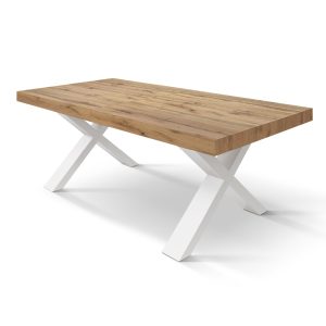 Tavolo allungabile <b> Marco  </b> da 180 a 260 con gambe incrociate bianche