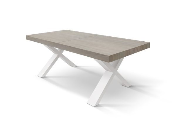 Tavolo allungabile <b> Sofia  </b> da 160 a 240 con gambe incrociate bianche