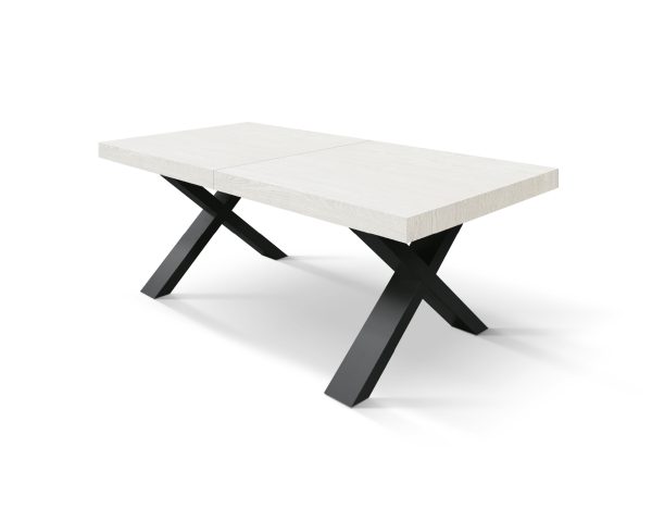Tavolo allungabile <b> Marco  </b> da 180 a 260 con gambe incrociate nere - immagine 52