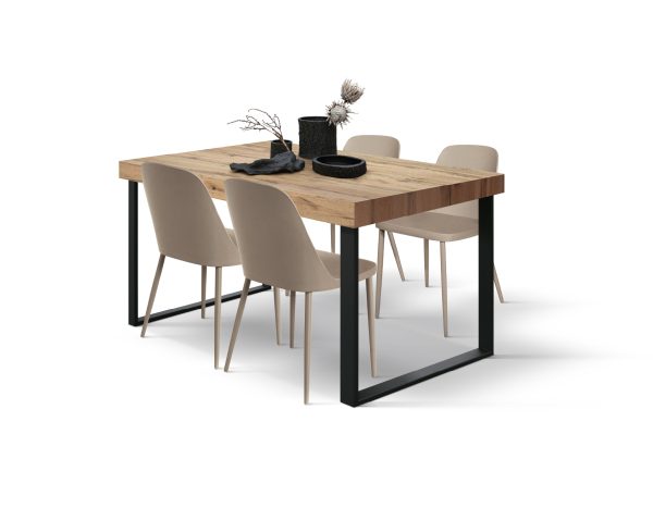 Tavolo allungabile <b> Carla </b> da 160 a 240 con gambe nere a U - immagine 3