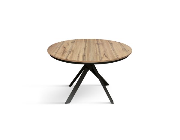 Tavolo rotondo allungabile <b> Gabri </b> da 120 a 170 con gambe incrociate nere - immagine 2