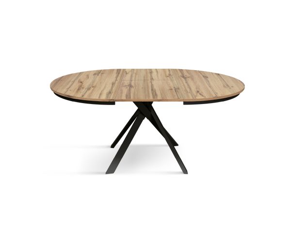 Tavolo rotondo allungabile <b> Gabri </b> da 120 a 170 con gambe incrociate nere - immagine 3