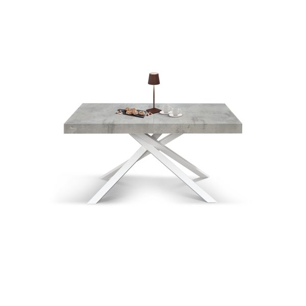 Tavolo allungabile <b> Elise  </b> con gambe incrociate bianche - immagine 2