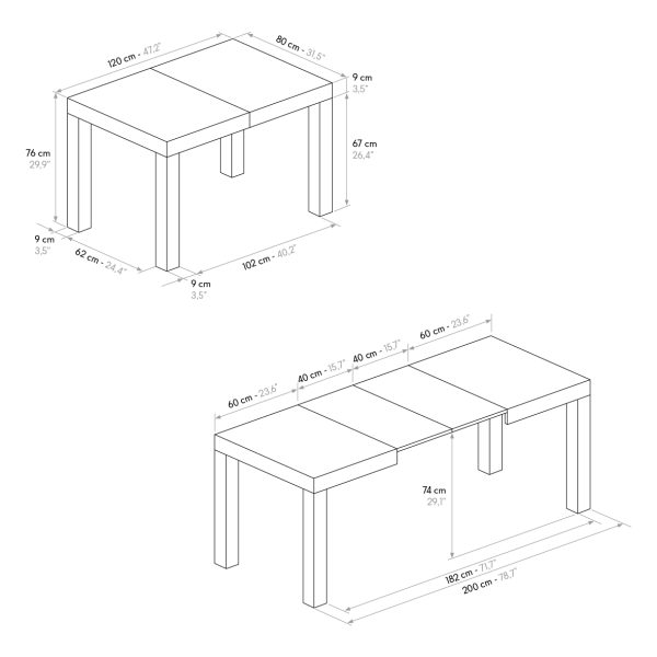 Tavolo allungabile <b> Anna </b> da 120 a 200 - immagine 7