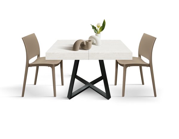 Tavolo allungabile <b> Ariel </b> da 95 a 145 con gambe incrociate nere - immagine 2
