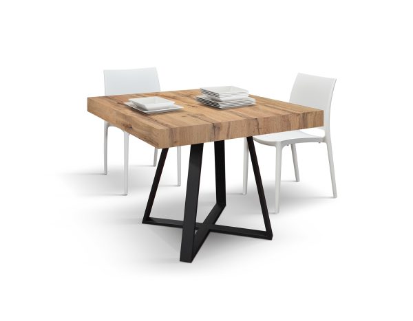 Tavolo allungabile <b> Bruno </b> da 95 a 145 con gambe incrociate nere - immagine 4