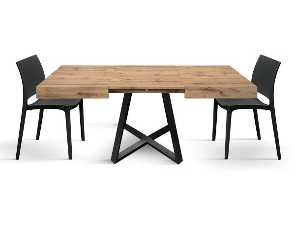 Tavolo allungabile <b> Bruno </b> da 95 a 145 con gambe incrociate nere - immagine 5