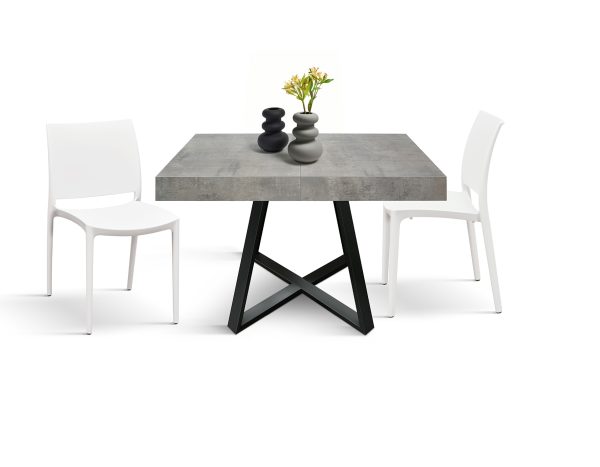 Tavolo allungabile <b> Mimì</b> da 95 a 145 con gambe incrociate nere - immagine 3