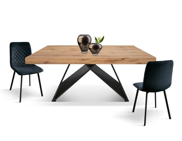 Tavolo allungabile rovere rustico con gambe incrociate M - immagine 6