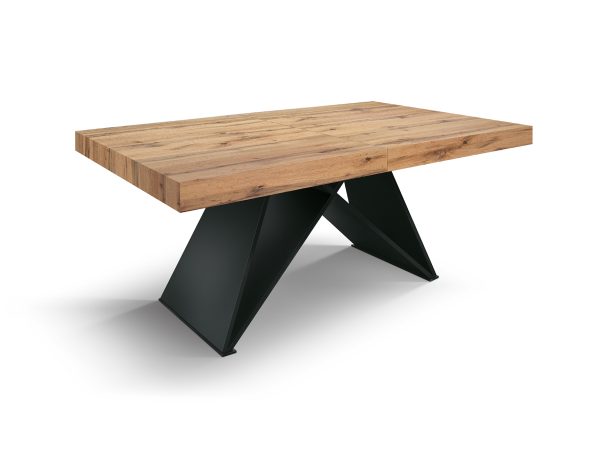 Tavolo allungabile rovere rustico con gambe incrociate M - immagine 4