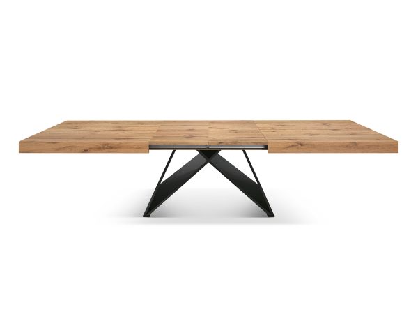 Tavolo allungabile rovere rustico con gambe incrociate M - immagine 3