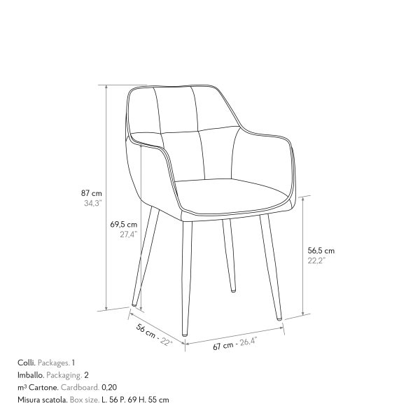 Sedia <b> Rachele set da 2</b> - immagine 5
