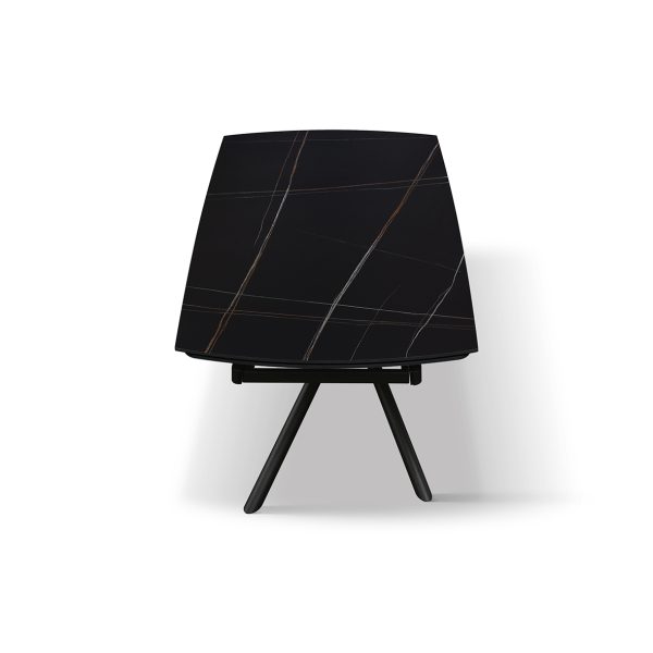 Tavolo allungabile in ceramica nero sahara con gambe tubolari - immagine 8