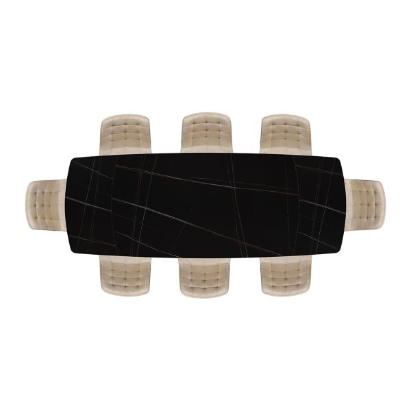 Tavolo allungabile in ceramica nero sahara con gambe tubolari - immagine 7
