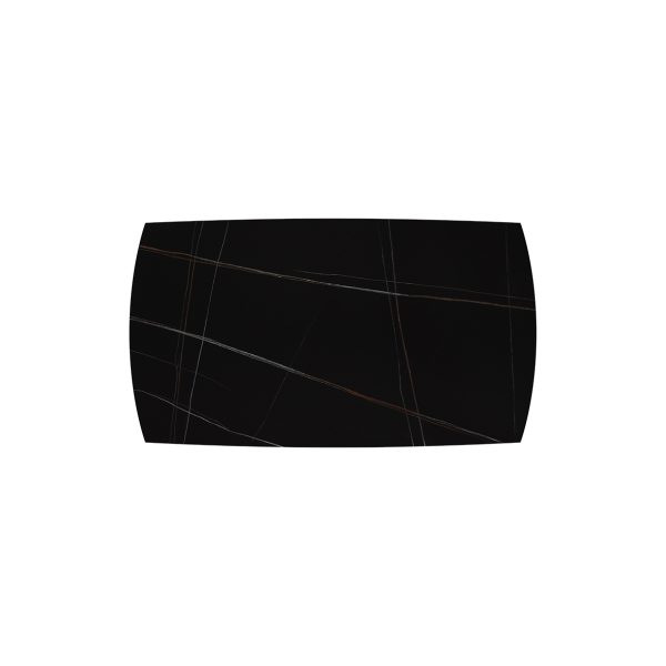 Tavolo allungabile in ceramica nero sahara con gambe tubolari - immagine 6