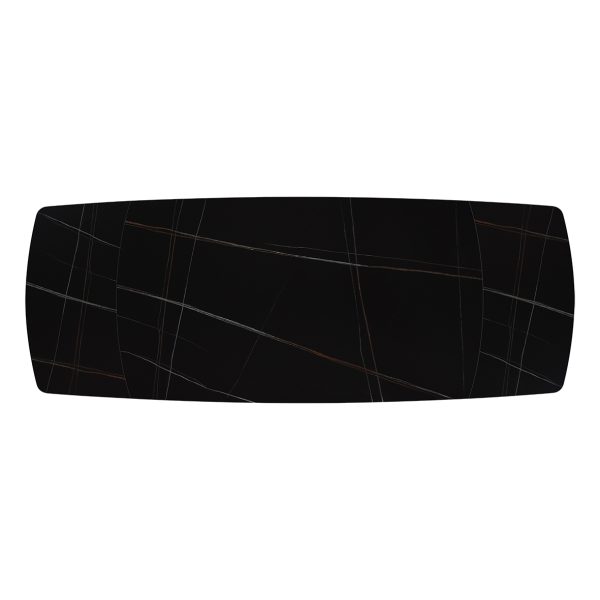 Tavolo allungabile in ceramica nero sahara con gambe tubolari - immagine 5