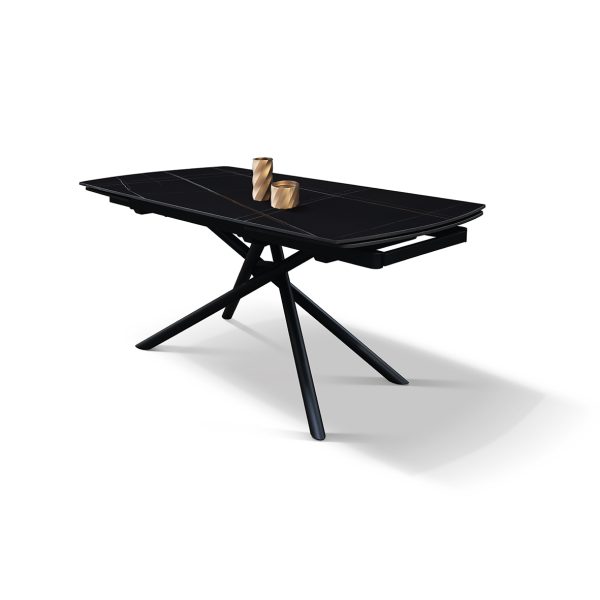 Tavolo allungabile in ceramica nero sahara con gambe tubolari - immagine 14