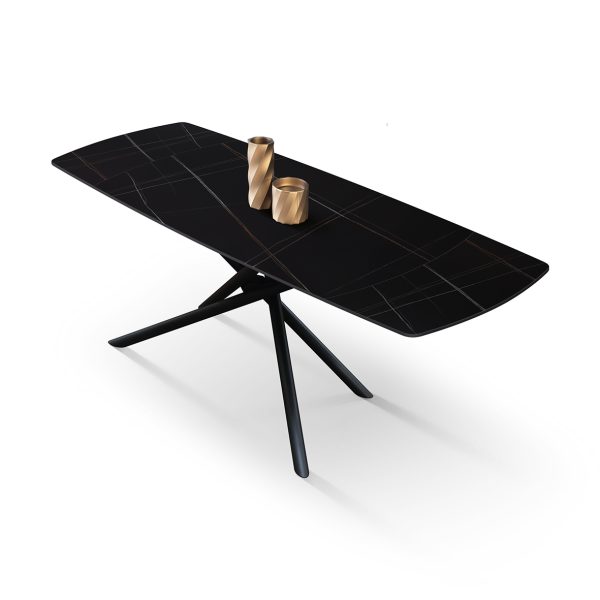 Tavolo allungabile in ceramica nero sahara con gambe tubolari - immagine 13