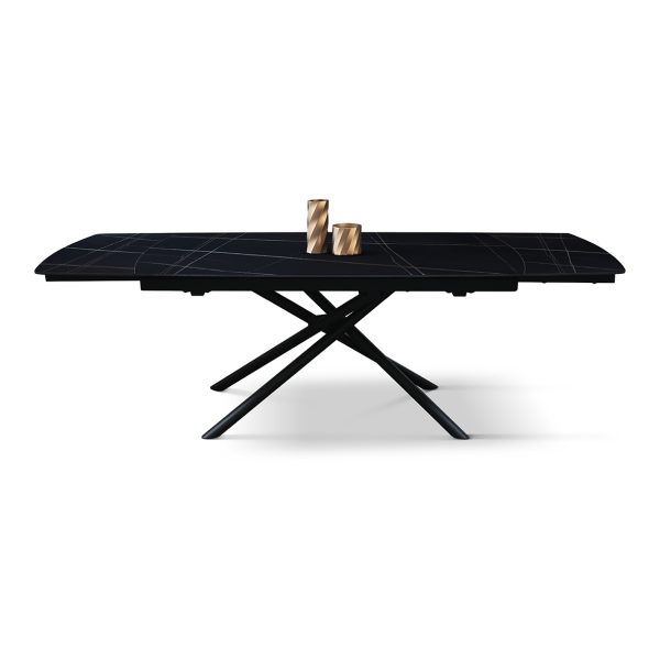 Tavolo allungabile in ceramica nero sahara con gambe tubolari - immagine 10