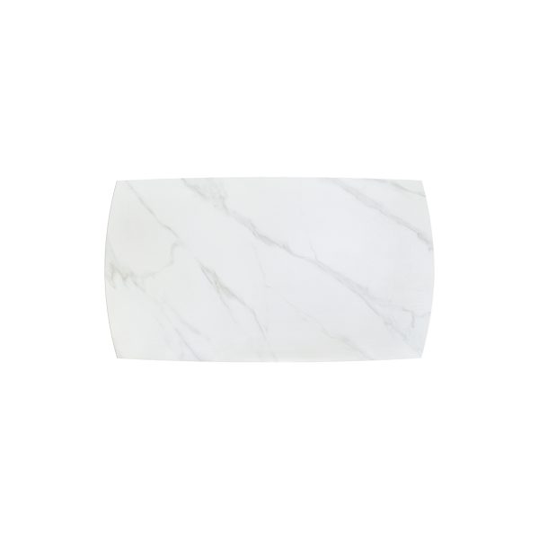 Tavolo allungabile in ceramica bianco statuario con gambe tubolari - immagine 11