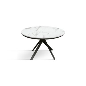 Tavolo rotondo allungabile <b> Adelaide</b> da 120 a 170 con gambe incrociate nere