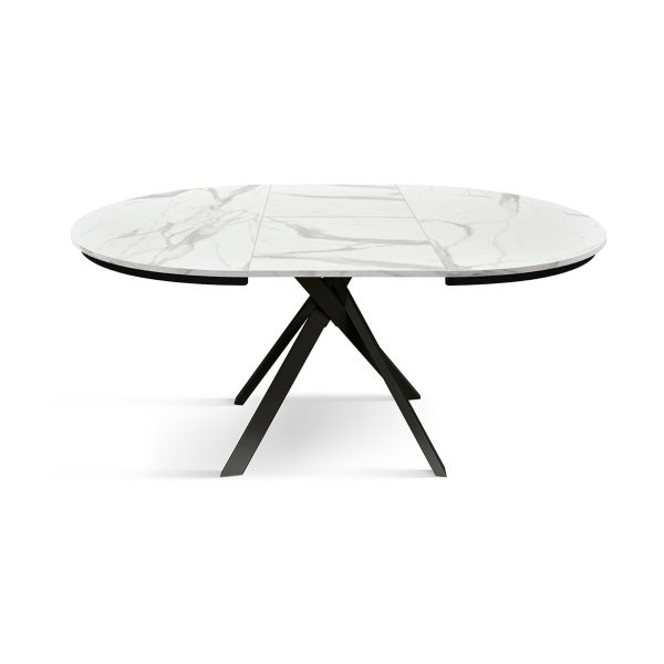 Tavolo rotondo allungabile <b> Adelaide</b> da 120 a 170 con gambe incrociate nere - immagine 4