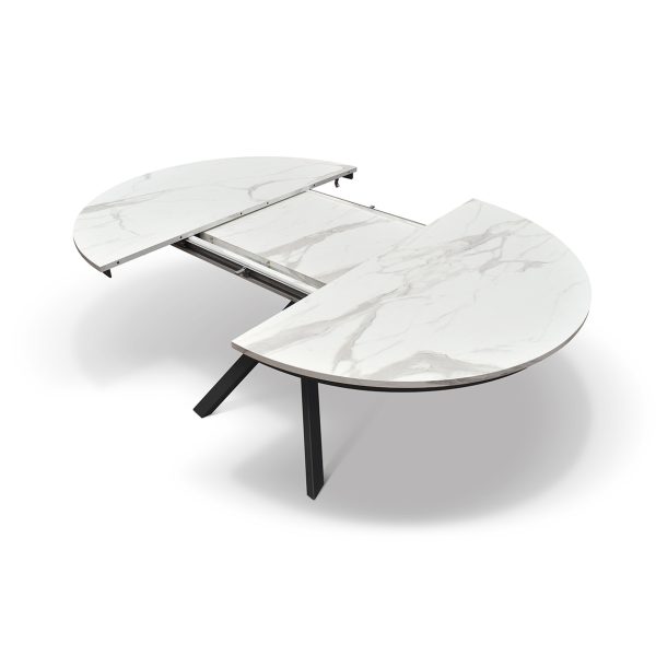 Tavolo rotondo allungabile <b> Adelaide</b> da 120 a 170 con gambe incrociate nere - immagine 5