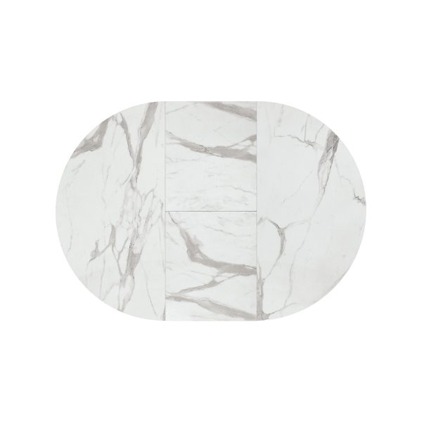 Tavolo rotondo allungabile <b> Adelaide</b> da 120 a 170 con gambe incrociate nere - immagine 8