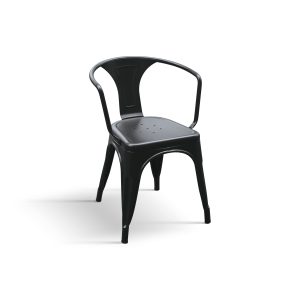 Sedia in metallo con schienale set da 4