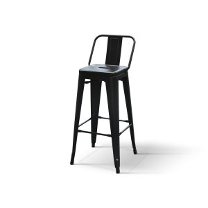 Sgabello in metallo con schienale set da 4