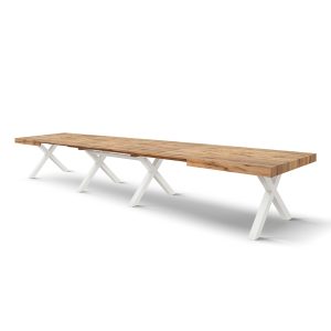 Tavolo allungabile <b> Roberta </b> da 180 a 480 con gambe bianche a X
