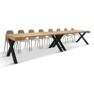 consolle allungabile <b> Pina </b> da 45 a 402 con gambe nere a X