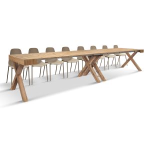 consolle allungabile <b> Luisa </b> da 45 a 402 con gambe rovere a X