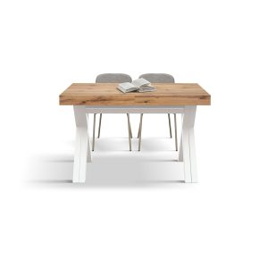 Tavolo allungabile <b> Angelica </b> da 120 a 320 con gambe bianche a X