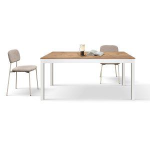 Tavolo allungabile <b> Ettore </b> da 140 a 220 con gambe bianche